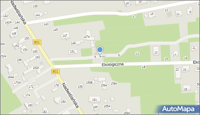 Józefów, Ekologiczna, 7, mapa Józefów