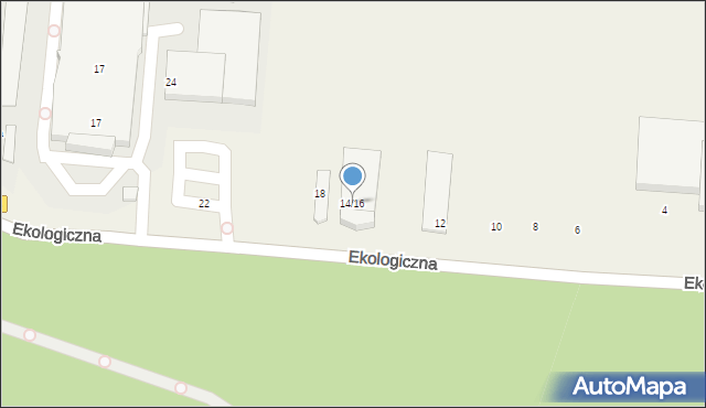 Klaudyn, Ekologiczna, 14/16, mapa Klaudyn