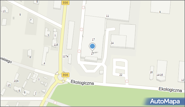 Klaudyn, Ekologiczna, 17, mapa Klaudyn