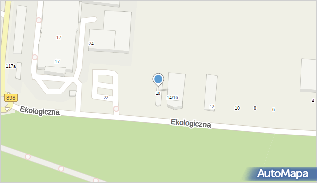 Klaudyn, Ekologiczna, 18, mapa Klaudyn