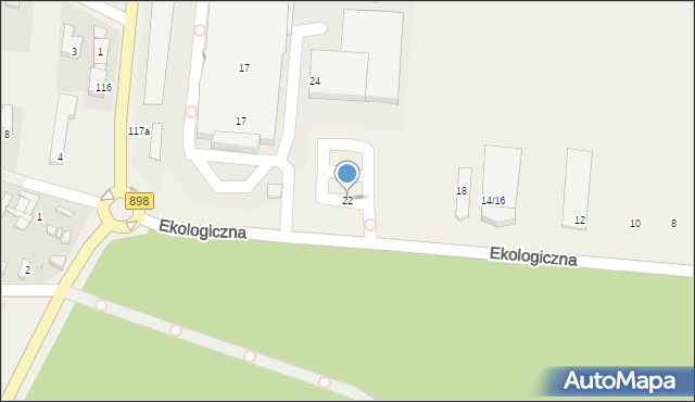 Klaudyn, Ekologiczna, 22, mapa Klaudyn