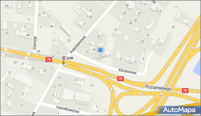 Modlniczka, Ekranowa, 1, mapa Modlniczka