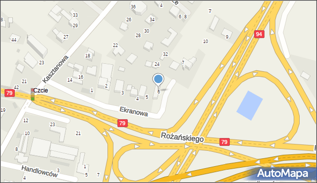 Modlniczka, Ekranowa, 6, mapa Modlniczka