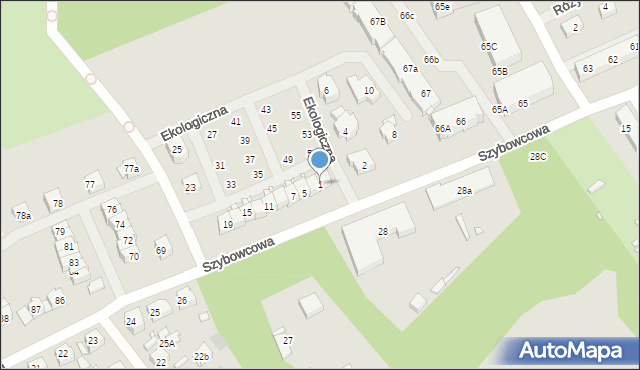 Szczecin, Ekologiczna, 1, mapa Szczecina