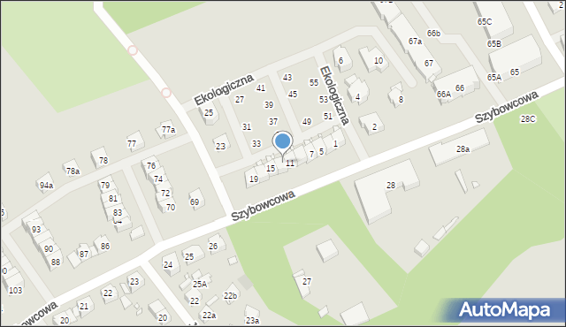 Szczecin, Ekologiczna, 13, mapa Szczecina