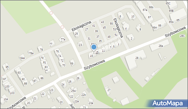 Szczecin, Ekologiczna, 17, mapa Szczecina