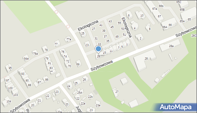 Szczecin, Ekologiczna, 19, mapa Szczecina