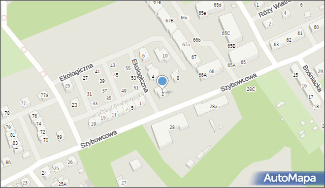 Szczecin, Ekologiczna, 2, mapa Szczecina