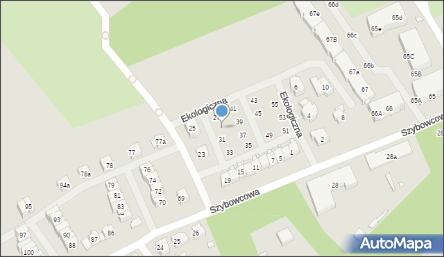 Szczecin, Ekologiczna, 29, mapa Szczecina