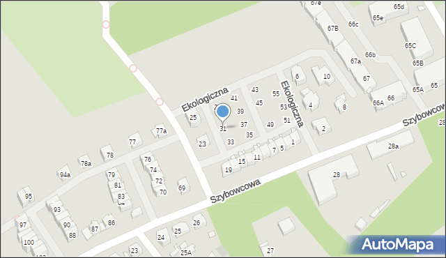 Szczecin, Ekologiczna, 31, mapa Szczecina