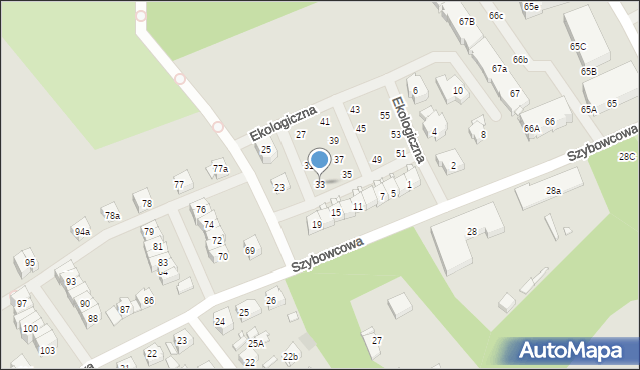 Szczecin, Ekologiczna, 33, mapa Szczecina