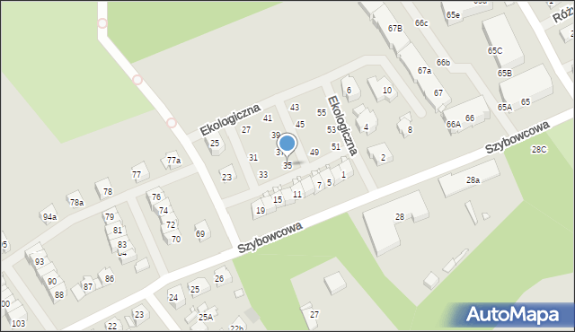 Szczecin, Ekologiczna, 35, mapa Szczecina