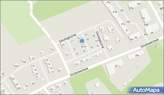 Szczecin, Ekologiczna, 37, mapa Szczecina