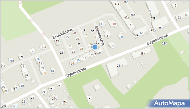 Szczecin, Ekologiczna, 5, mapa Szczecina