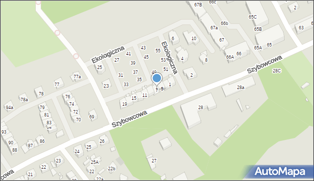 Szczecin, Ekologiczna, 7, mapa Szczecina