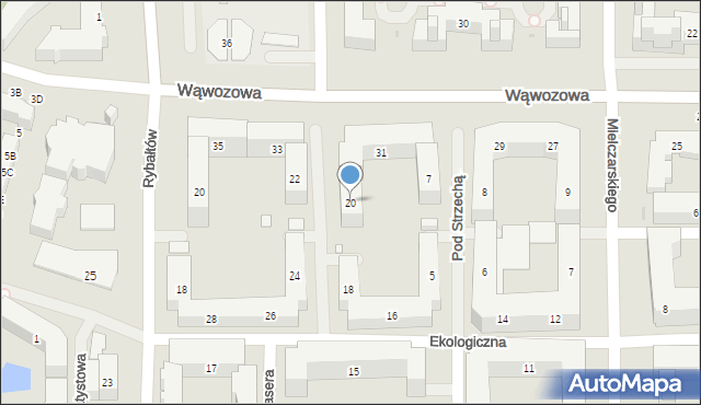 Warszawa, Ekologiczna, 20, mapa Warszawy