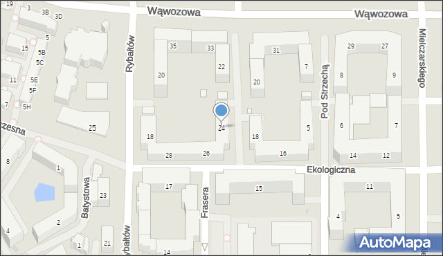 Warszawa, Ekologiczna, 24, mapa Warszawy