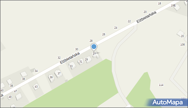 Borkowo, Elżbietańska, 27, mapa Borkowo