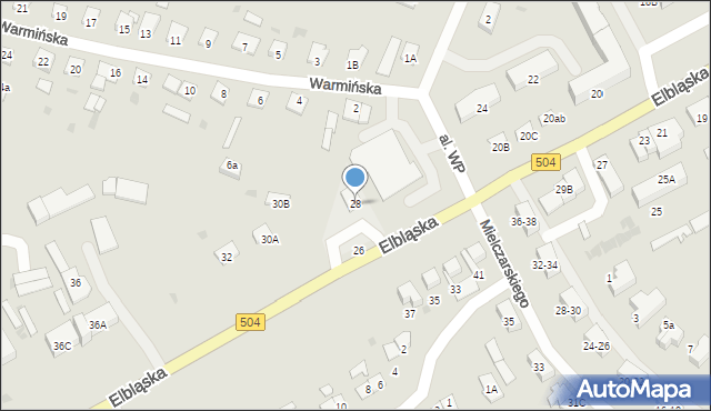 Braniewo, Elbląska, 28, mapa Braniewo