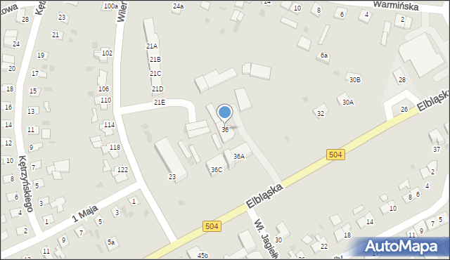 Braniewo, Elbląska, 36, mapa Braniewo