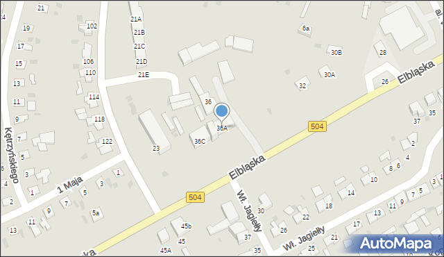 Braniewo, Elbląska, 36A, mapa Braniewo