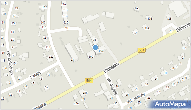 Braniewo, Elbląska, 36B, mapa Braniewo