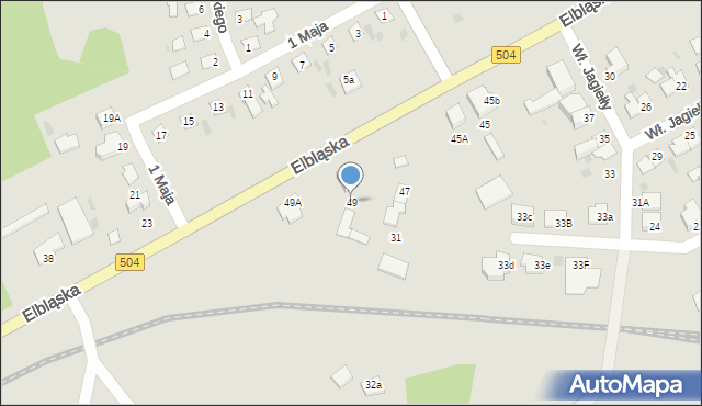 Braniewo, Elbląska, 49, mapa Braniewo