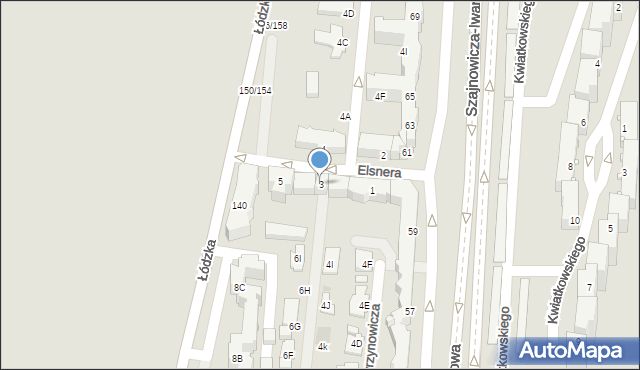 Częstochowa, Elsnera Janusza Witolda, prof., 3, mapa Częstochowy