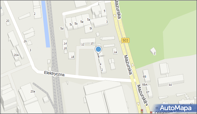 Elbląg, Elektryczna, 6, mapa Elbląga