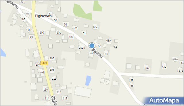 Elgiszewo, Elgiszewo, 102a, mapa Elgiszewo