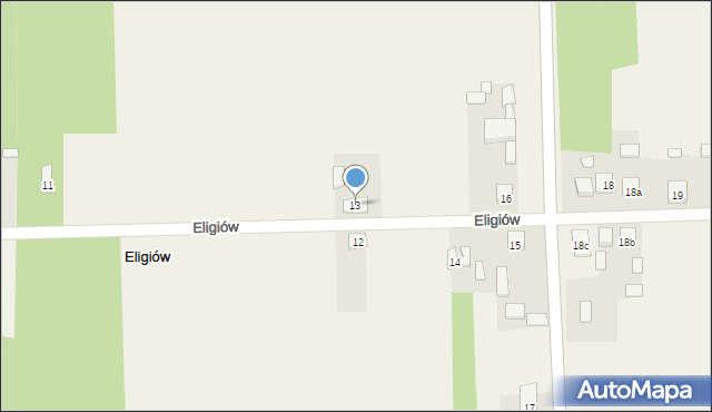 Eligiów, Eligiów, 13, mapa Eligiów