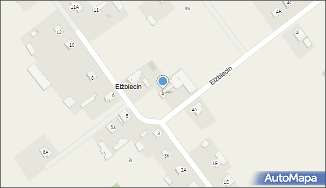 Elżbiecin, Elżbiecin, 4, mapa Elżbiecin