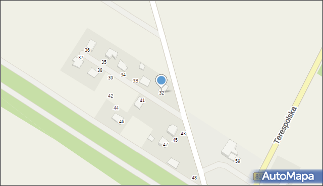 Elżbiecin, Elżbiecin, 32, mapa Elżbiecin