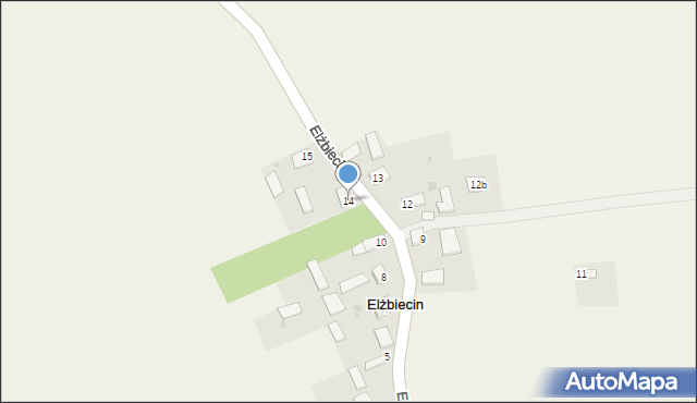 Elżbiecin, Elżbiecin, 14, mapa Elżbiecin
