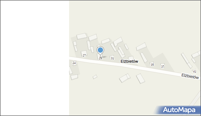 Elżbietów, Elżbietów, 29, mapa Elżbietów