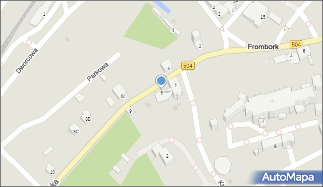 Frombork, Elbląska, 5, mapa Frombork