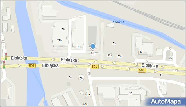 Gdańsk, Elbląska, 81c, mapa Gdańska