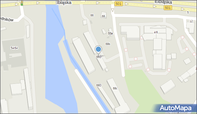Gdańsk, Elbląska, 66D, mapa Gdańska
