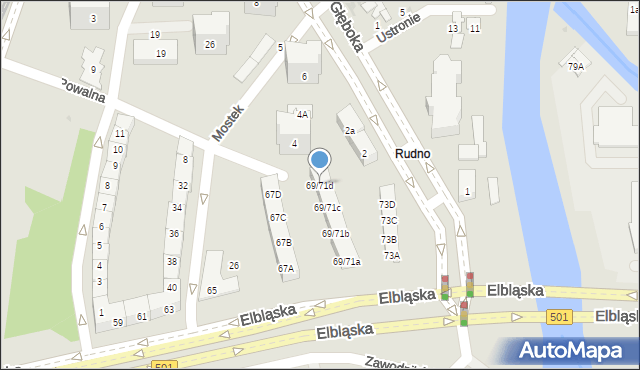 Gdańsk, Elbląska, 69/71d, mapa Gdańska