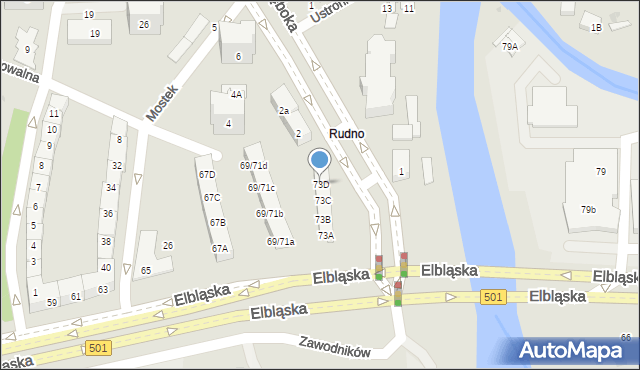 Gdańsk, Elbląska, 73D, mapa Gdańska