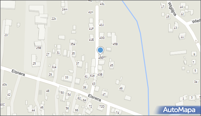 Gliwice, Elsnera Józefa, 43D, mapa Gliwic