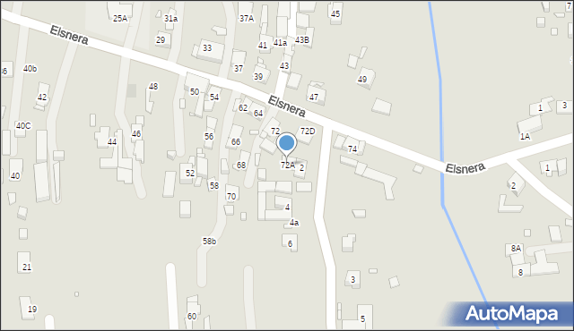 Gliwice, Elsnera Józefa, 72A, mapa Gliwic