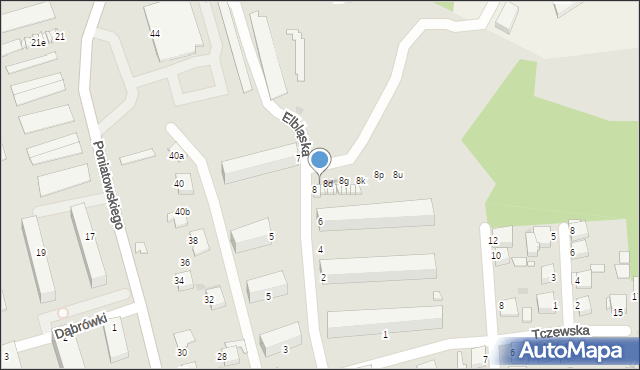 Grudziądz, Elbląska, 8b, mapa Grudziądza