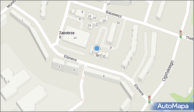 Jelenia Góra, Elsnera Józefa, 3B, mapa Jelenia Góra