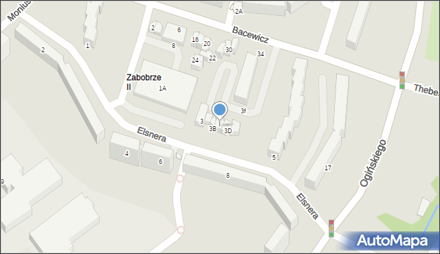 Jelenia Góra, Elsnera Józefa, 3C, mapa Jelenia Góra