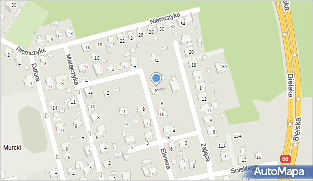 Katowice, Elsnera Józefa, 10, mapa Katowic