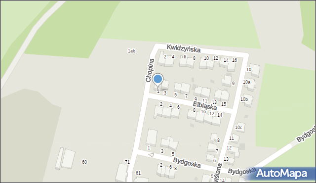 Malbork, Elbląska, 1, mapa Malborka