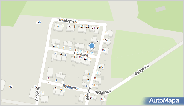 Malbork, Elbląska, 15, mapa Malborka