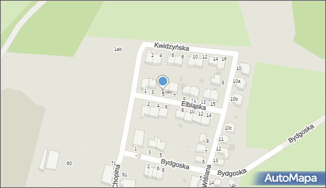 Malbork, Elbląska, 5, mapa Malborka