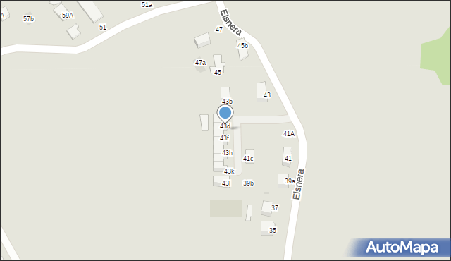 Mikołów, Elsnera Józefa, 43e, mapa Mikołów